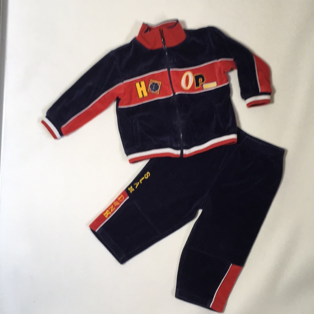 Vintage Velour Basketball Track Suit -24 months - Boyzwear by Nannette
